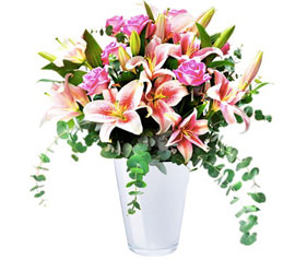 Fresh Happiness: roses and lilies, £59
