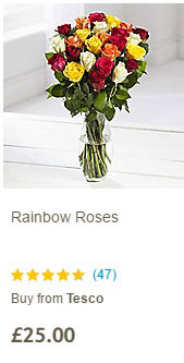 View customer ratings for each bouquet.